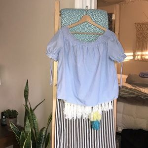 Striped Off-the-Shoulder top